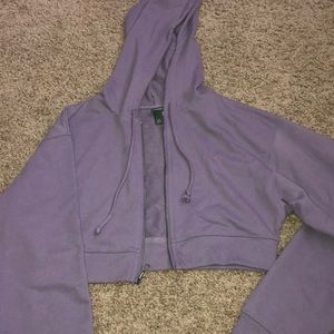 violet cropped zip-up
